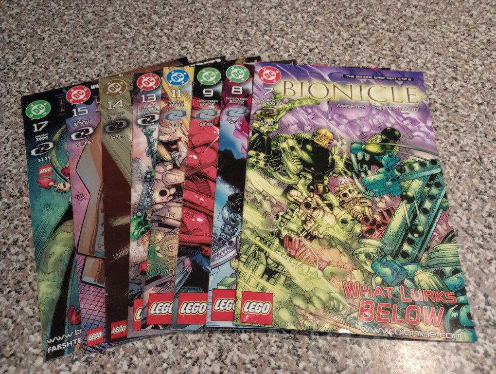 Lego DC Bionicle Comic Book Lot Issue 7 8 9 11 13 14 15 17 2002 2003 2004