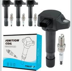 Tautoy Set of 4 UF582 Ignition Coil Pack & Iridium Spark Plug (1.8L Only) For Honda Civic 2006 2007 2008 2009 2010 2011