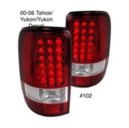 2000 To 2006 Chevy Tahoe / Yukon /Yukon Denali Chrome/Red LED Tail Lights