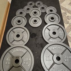 Excellent Condition 255lb CAP Olympic Weight Plate Set 