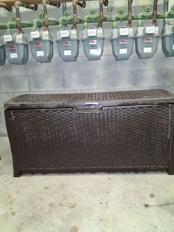 Large Outdoor Resin Wicker Storage Deck Box