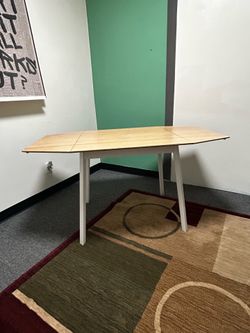 IKEA PS 2012 Drop-Leaf Dining Table - Bamboo Top & White Legs