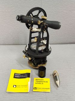 Berger & Sons Brass Surveyor Transit With Case