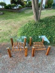 Glass Side Tables Set