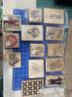 Large Wood Mounted Rubber Stamps #1-13 – $13 Each