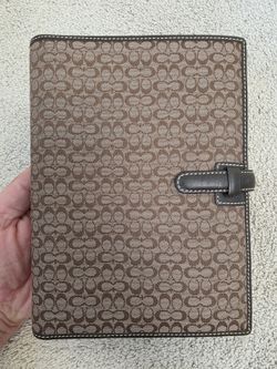 Vintage Coach Signature Jacquard Planner Organizer Brown Leather 2008