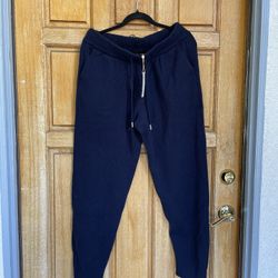Quince Mongolian Cashmere Jogger Pants Womens L True Navy Blue NWT Lounge