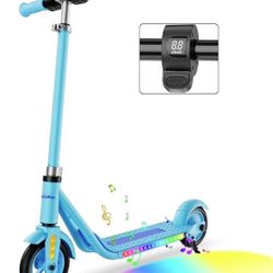 Scoothop Electric Scooter 150W Motor, Up to 7.5 Mile & 8-10 MPH, Bluetooth Music Speaker, Digital LED Display, 4 Adjustable Height
