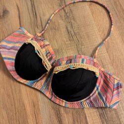 Ale By Alessandra Colorful Striped Bikini Top