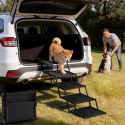 Foldable 5-Step Non-Slip Pet Stairs Supports 200 lbs