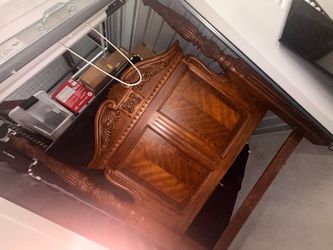 Bed frame and lamps