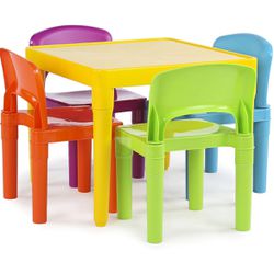 Colorful Toddler / Kids Table With 4 Chairs 