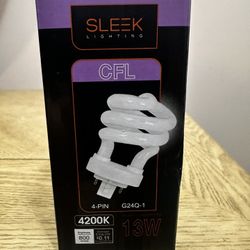 SLEEKLIGHTING 13Watt Spiral CFL G24Q-1 4-Pin 4200K Lightbulbs