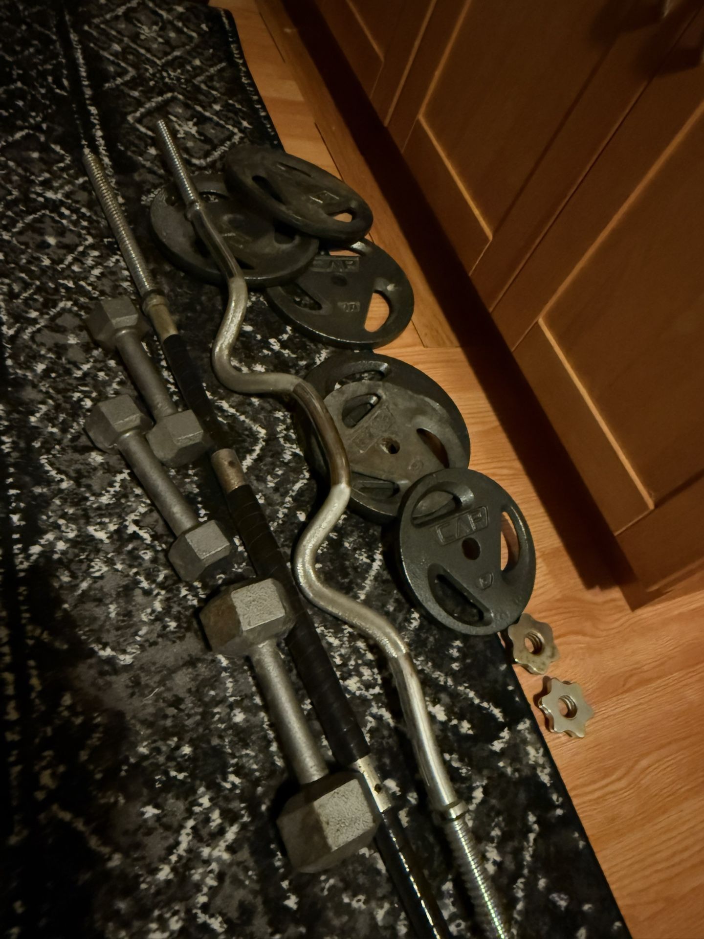 Weight Set – EZ Curl Bar + Plates + Dumbbells