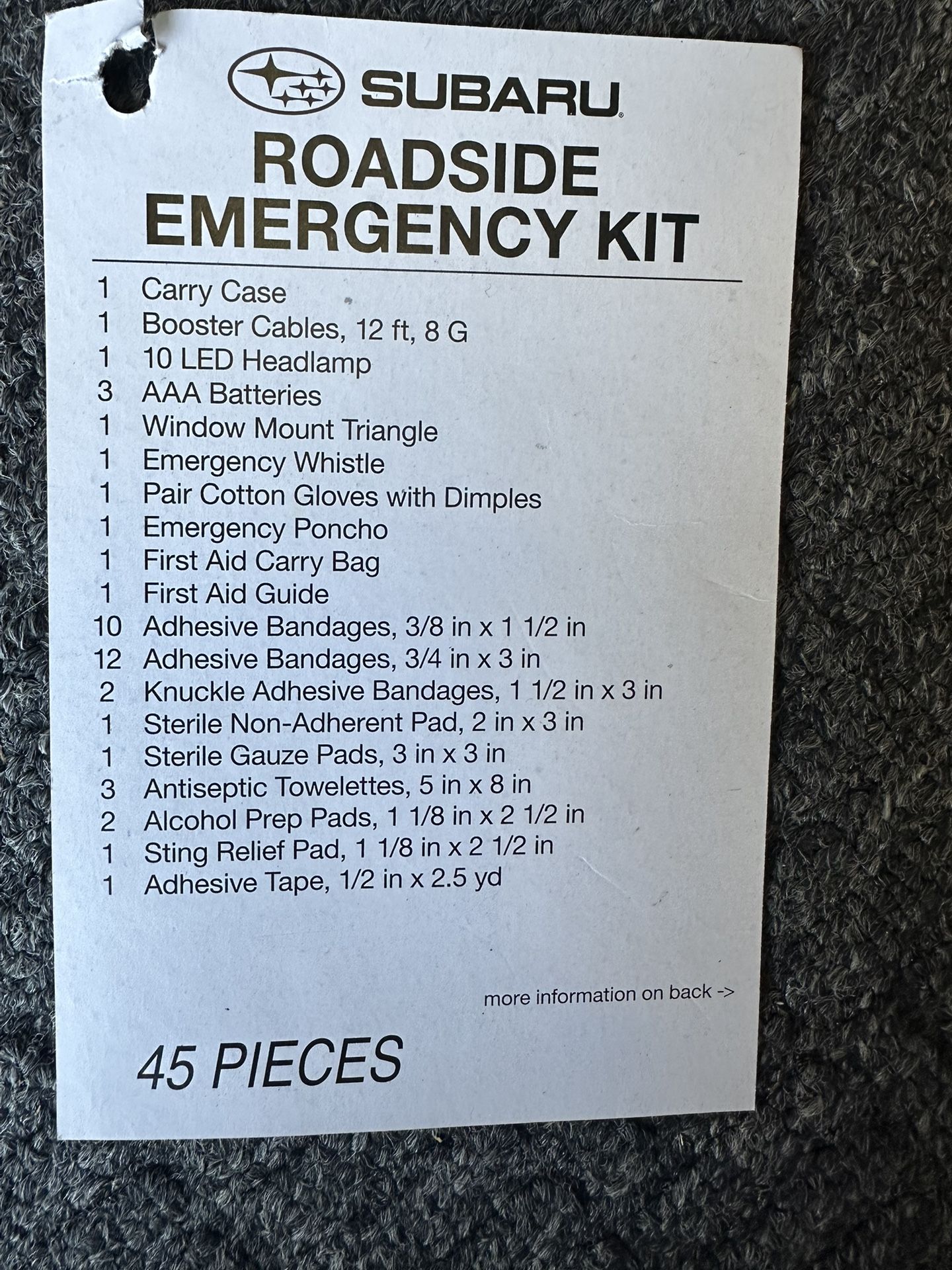 OEM Subaru Roadside Kit
