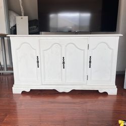 Vintage Farmhouse/Cottage Style White-Painted Buffer