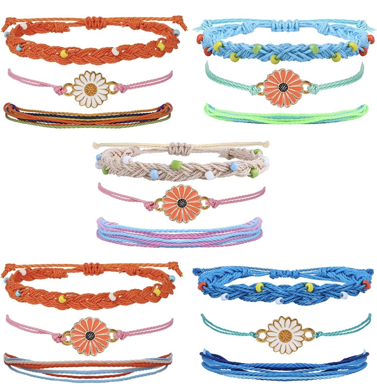 Bracelets - Friendship Sunflower Bracelets Adjustable