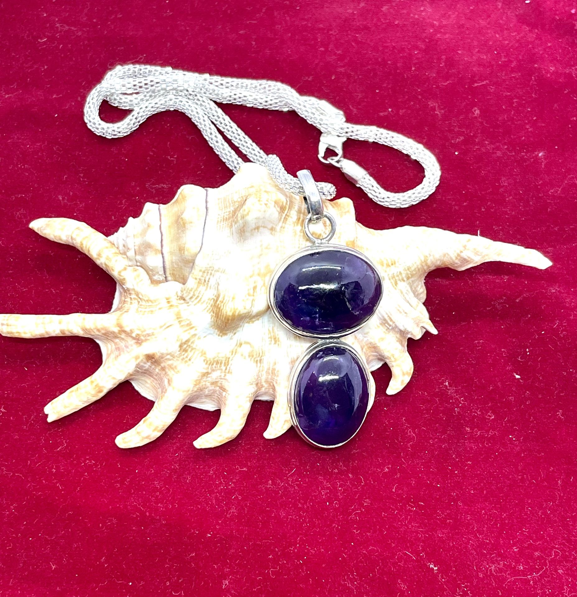 Sterling Amethyst Pendant Necklace