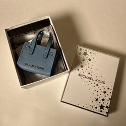New with box Michael Kors MK gift box mini Bag dillon key FOB sky color key charms