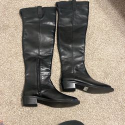 Nasty Gal LEATHER THIGH HIGH BOOTS