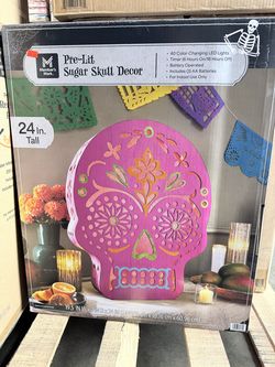 Halloween Decor 24" Pre-Lit Color Changing Skull