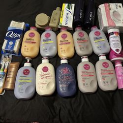 Cosmetics Lotion Deodorant Toothpaste Q-Tips Toothbrushes Shampoo Conditioner 23 Hygiene Items