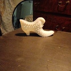 Milk Glass Hobnail  Shoe