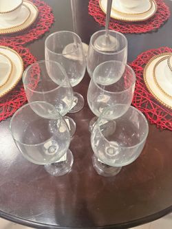 Clear Glass Wine Glasses – Set of 6 ✨