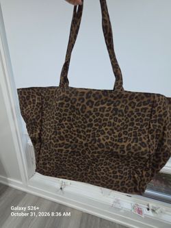 Leopard Print Canvas Tote Bag
