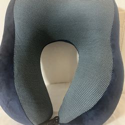 Travel Pillow Pure Memory Foam Neck Comfortable & Breathable Cover - Machine Washable Soft Pillow for Sleeping Rest, Airplane Car & Home Use (Dark Blu