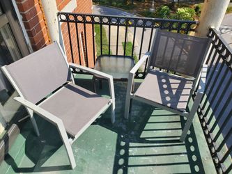 Patio Chair Set With Glass Table.