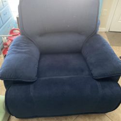 Electric Blue Velvet Recliner