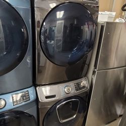 Samsung Front Loading Washer And Stackable Gas Dryer Set 