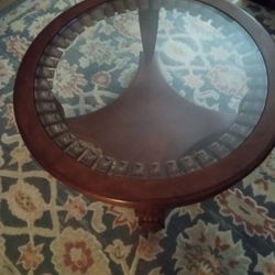 Wood Table With Glass Top