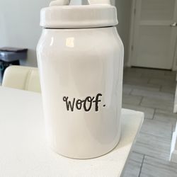 Rae Dunn Woof dog jar
