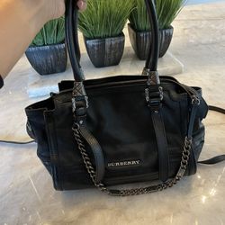 Black Burberry Leather Crossbody Bag