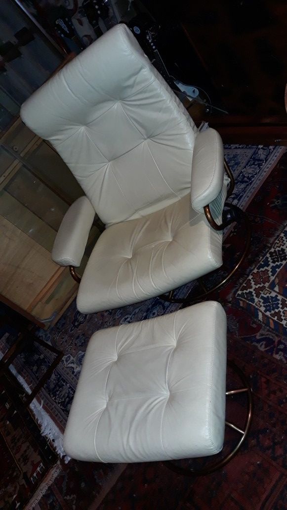 Ekornes 1960s recliner and ottoman