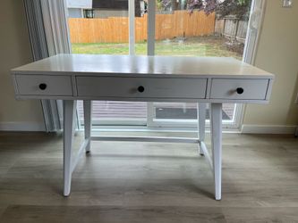 White Mid Century Desk