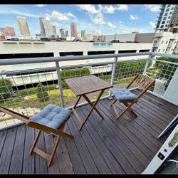 2 seat wood patio set