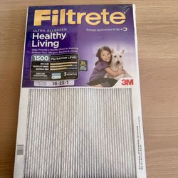 2 New Filtrete 16x25x1 MPR 1500 AC Furnace Air Filters
