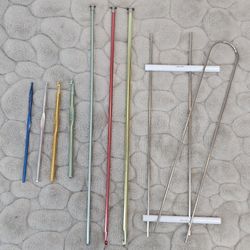 VTG ALUMINUM CROCHET HOOKS & FORKS - SOLD AS LOT