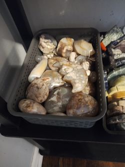 Flower Agate Crystal Basket