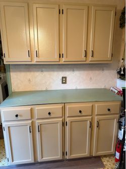 Painted Wood Kitchen Cabinet Set