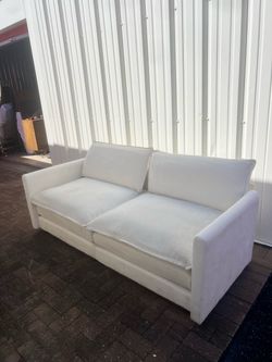 Cream Chenille Cloud Sofa | Modern Luxury Loveseat