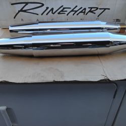 Nice Chrome Harley-Davidson Performance Mufflers OEM New Take Off. 