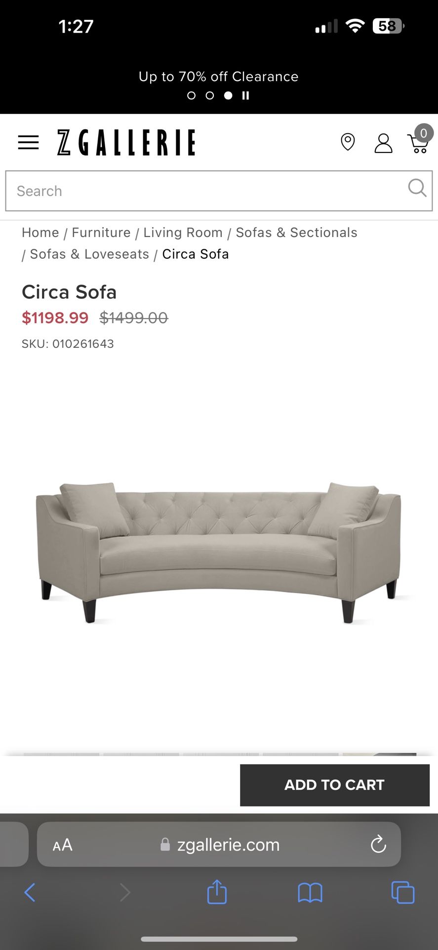 Curved Circa Sofa Z Gallerie