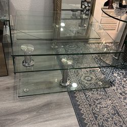 90s style glass table