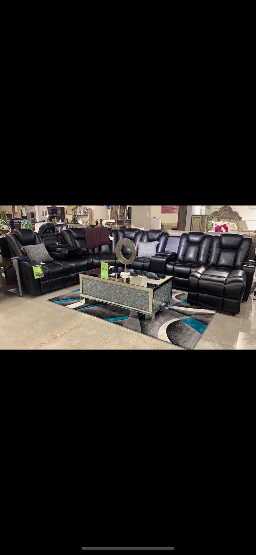 Black Reclining Sofa - $99 Down