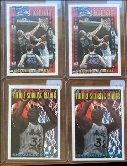 Shaquille O'Neal Basketball Cards Future Scoring Leader , Highlights Lot x4