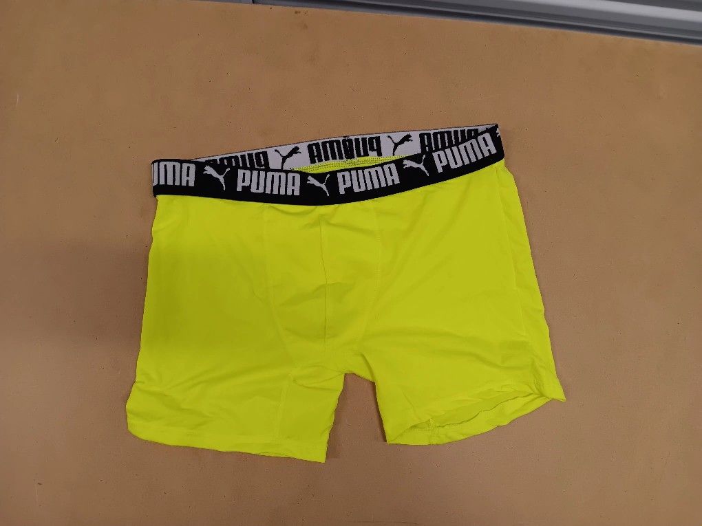 Puma Men's Neon Yellow Boxer Briefs